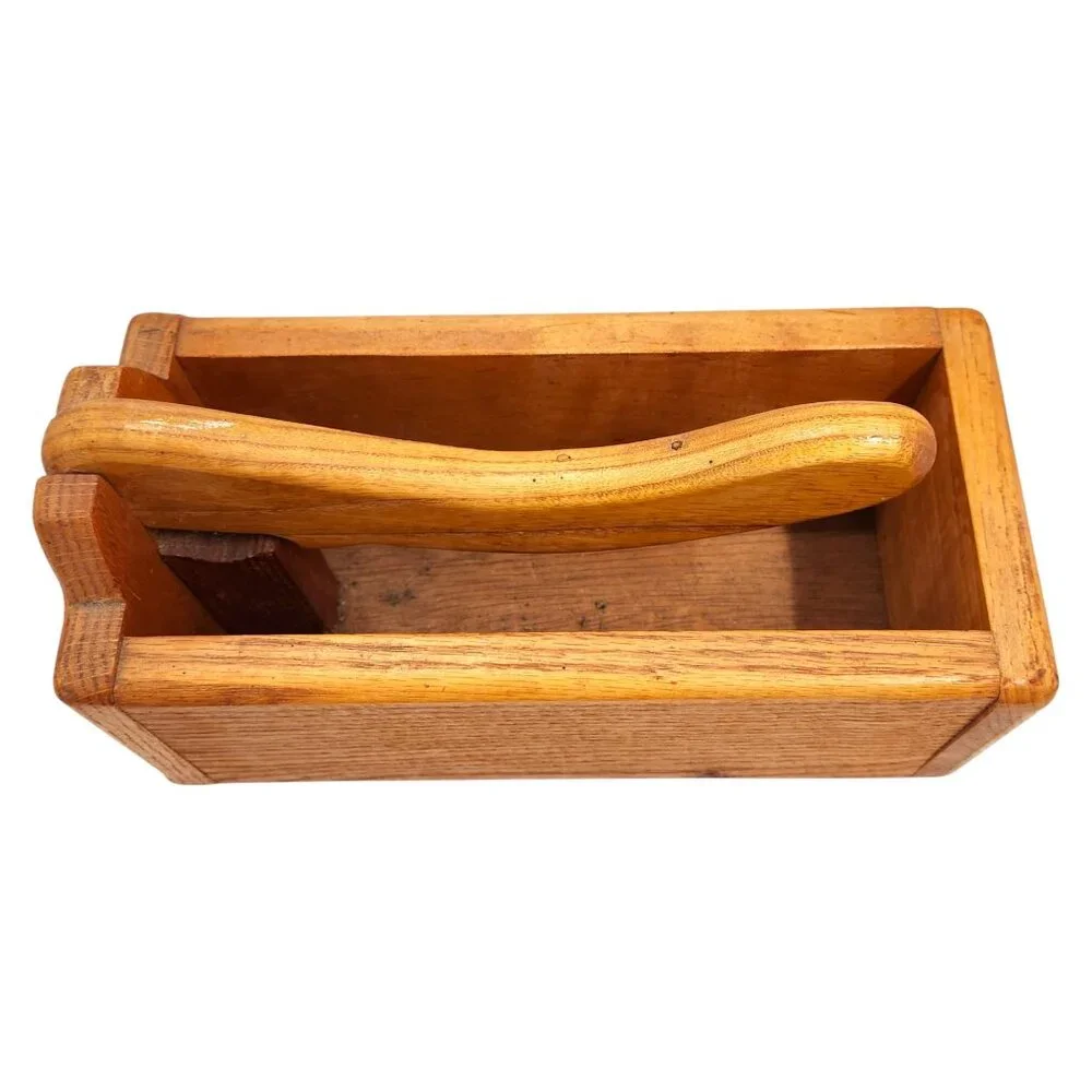 Vintage Handmade Oak Wooden Nutcracker Bowl/Box